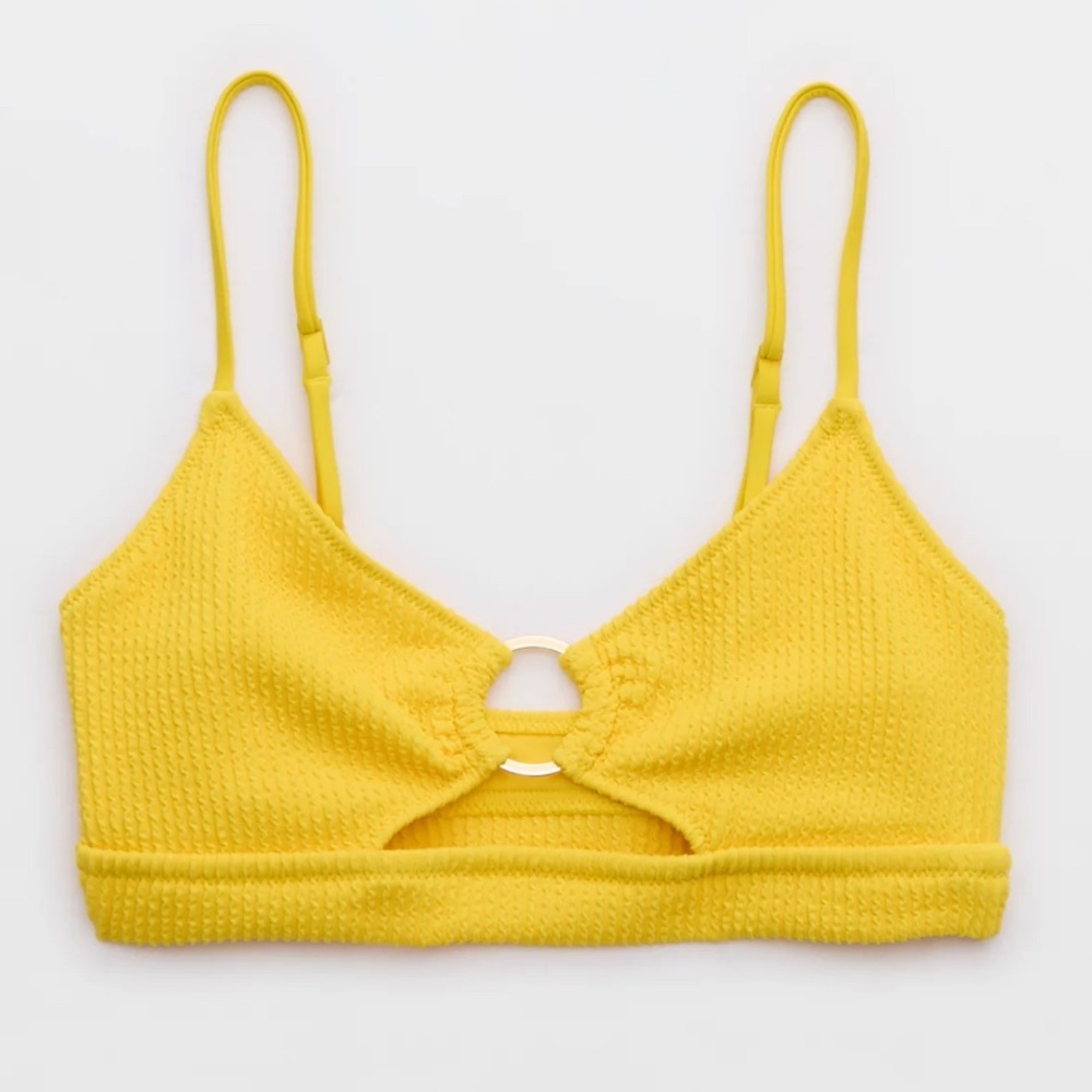 NWT Aerie Crinkle Scoop Cutout Bikini Top XS